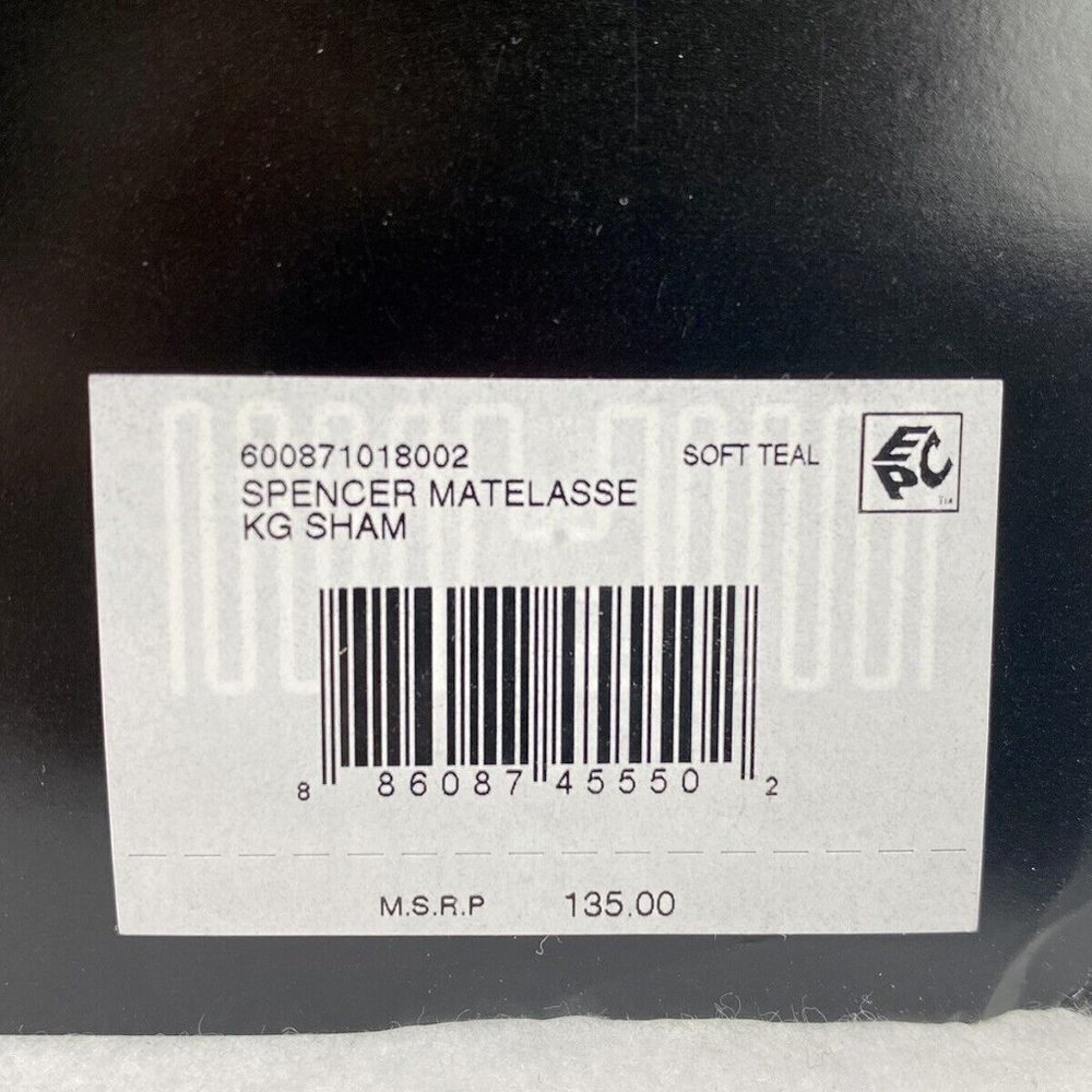 NWT – Ralph Lauren Spencer Matelasse King Sham – Soft Teal - Picture 5 of 5
